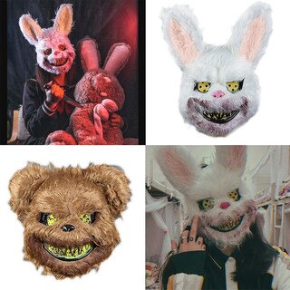 Foto 4 | Venta Internacional - Máscara de Conejito de Halloween de Peluche con Diseño Realista