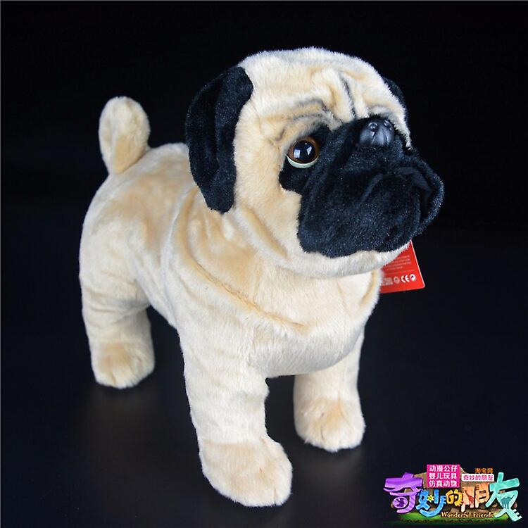 Foto 3 pulgar | Venta Internacional - Juguete de Peluche Realista con Forma de Perro Pug de Pie 30 cm para Niños y Adultos