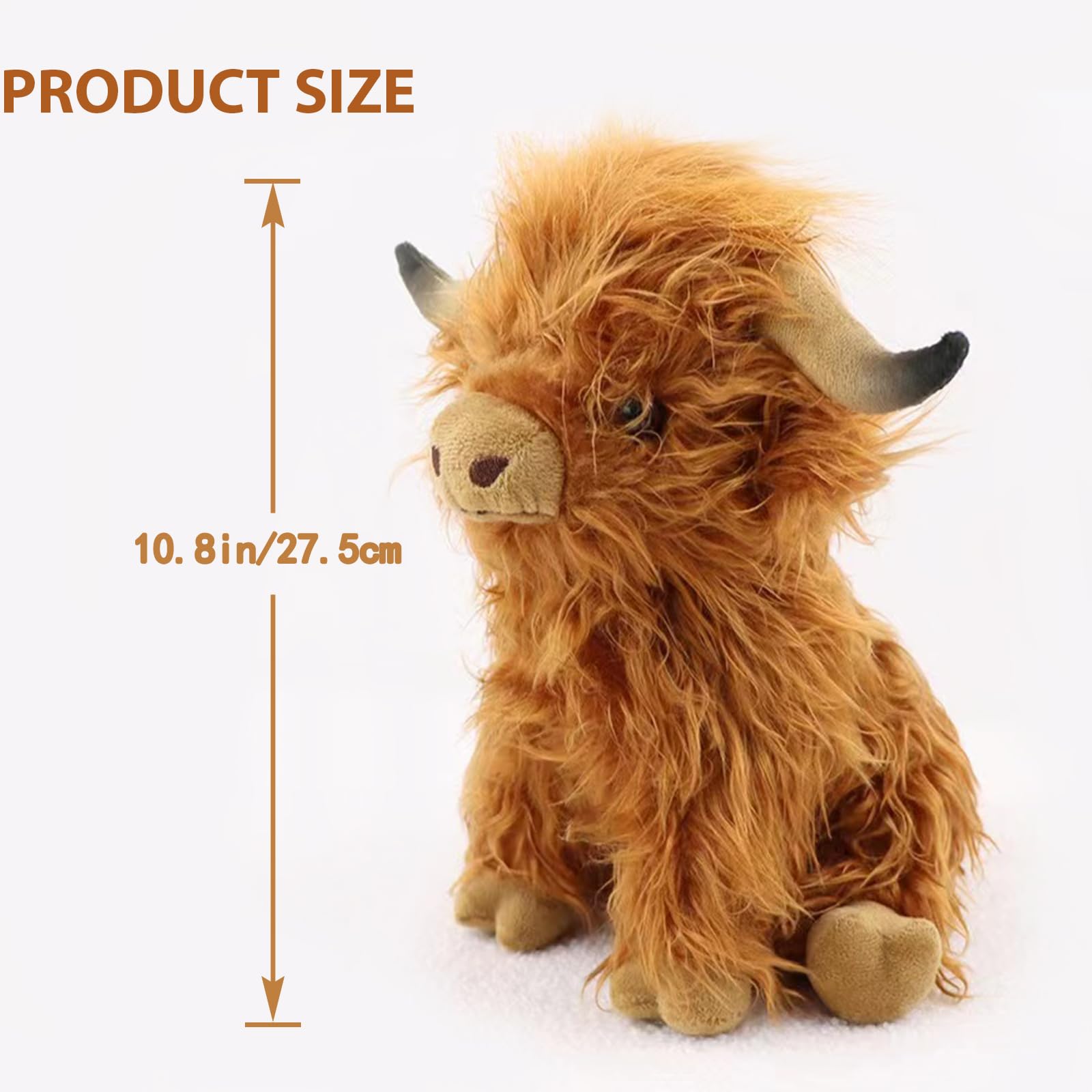 Foto 4 | Peluche Toaje con forma de Vaca de las Tierras Altas 27,4 cm color marrón