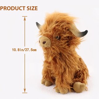 Foto 4 | Peluche Toaje con forma de Vaca de las Tierras Altas 27,4 cm color marrón