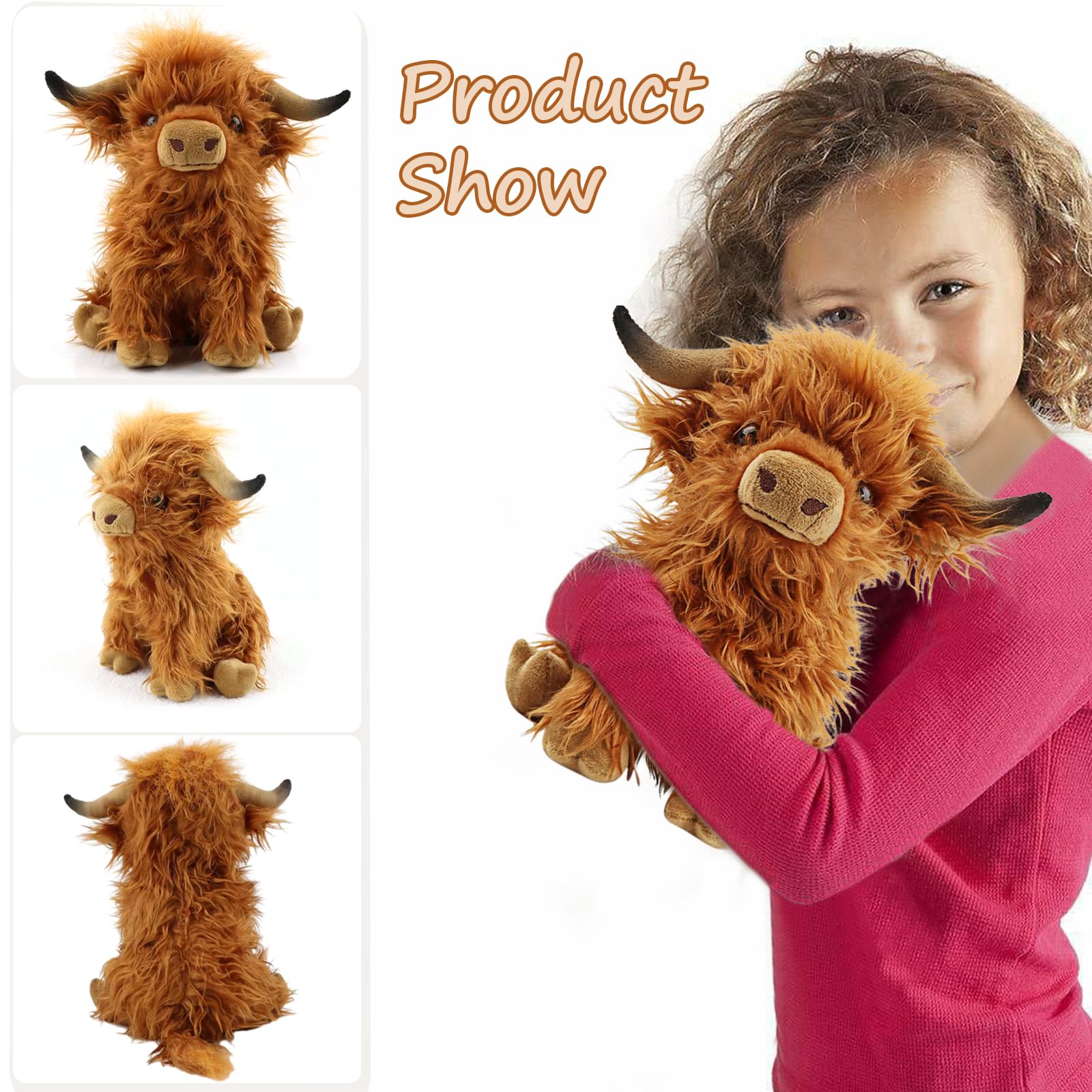Foto 5 | Peluche Toaje con forma de Vaca de las Tierras Altas 27,4 cm color marrón