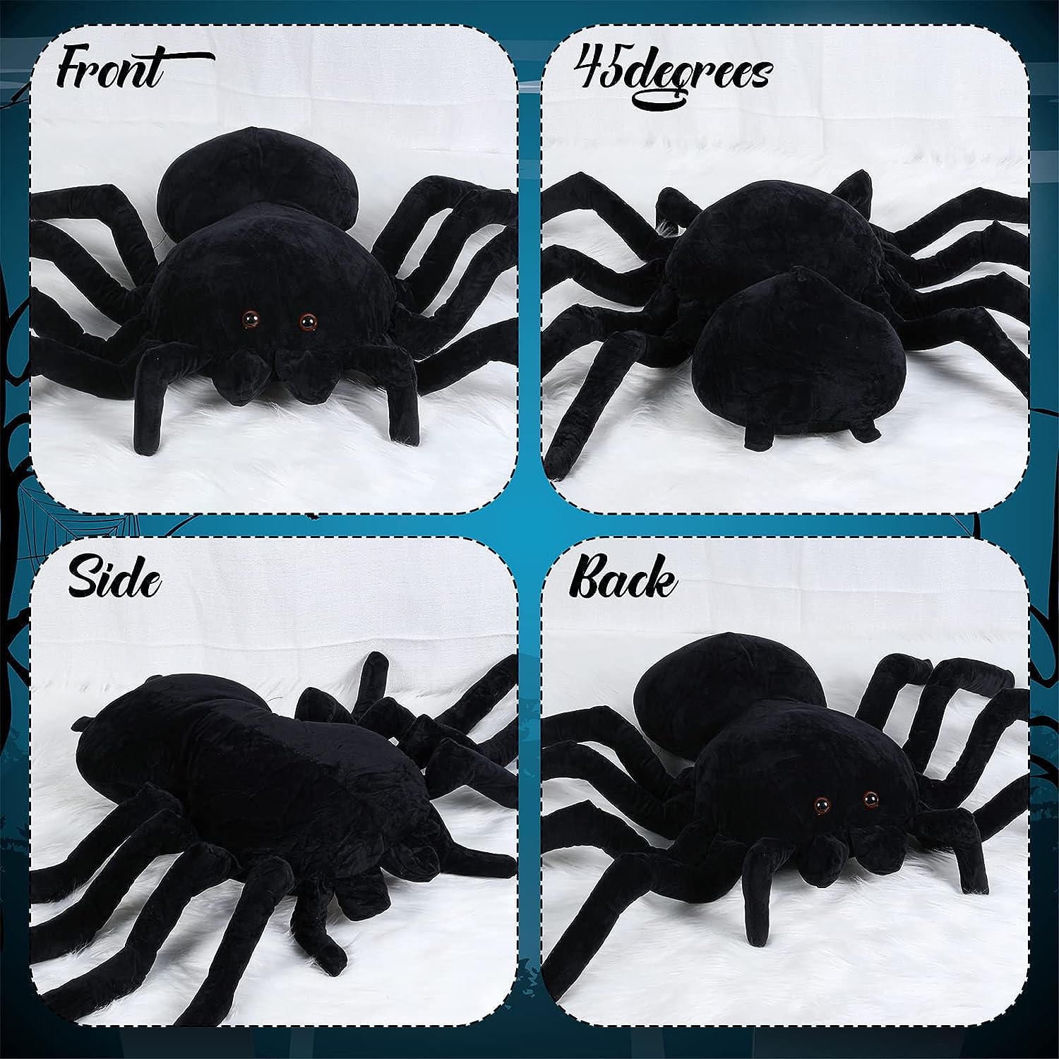 Foto 5 pulgar | Venta Internacional - Araña de Peluche Jieyou Negra 40 cm