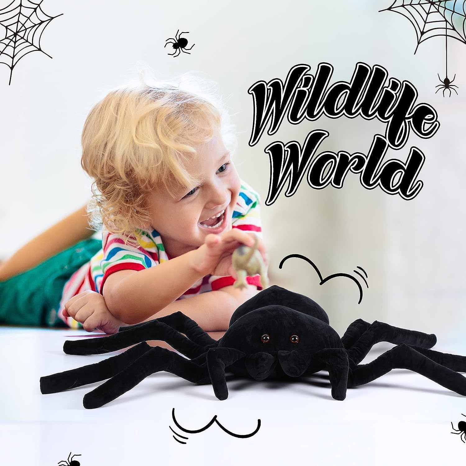 Foto 6 pulgar | Venta Internacional - Araña de Peluche Jieyou Negra 40 cm