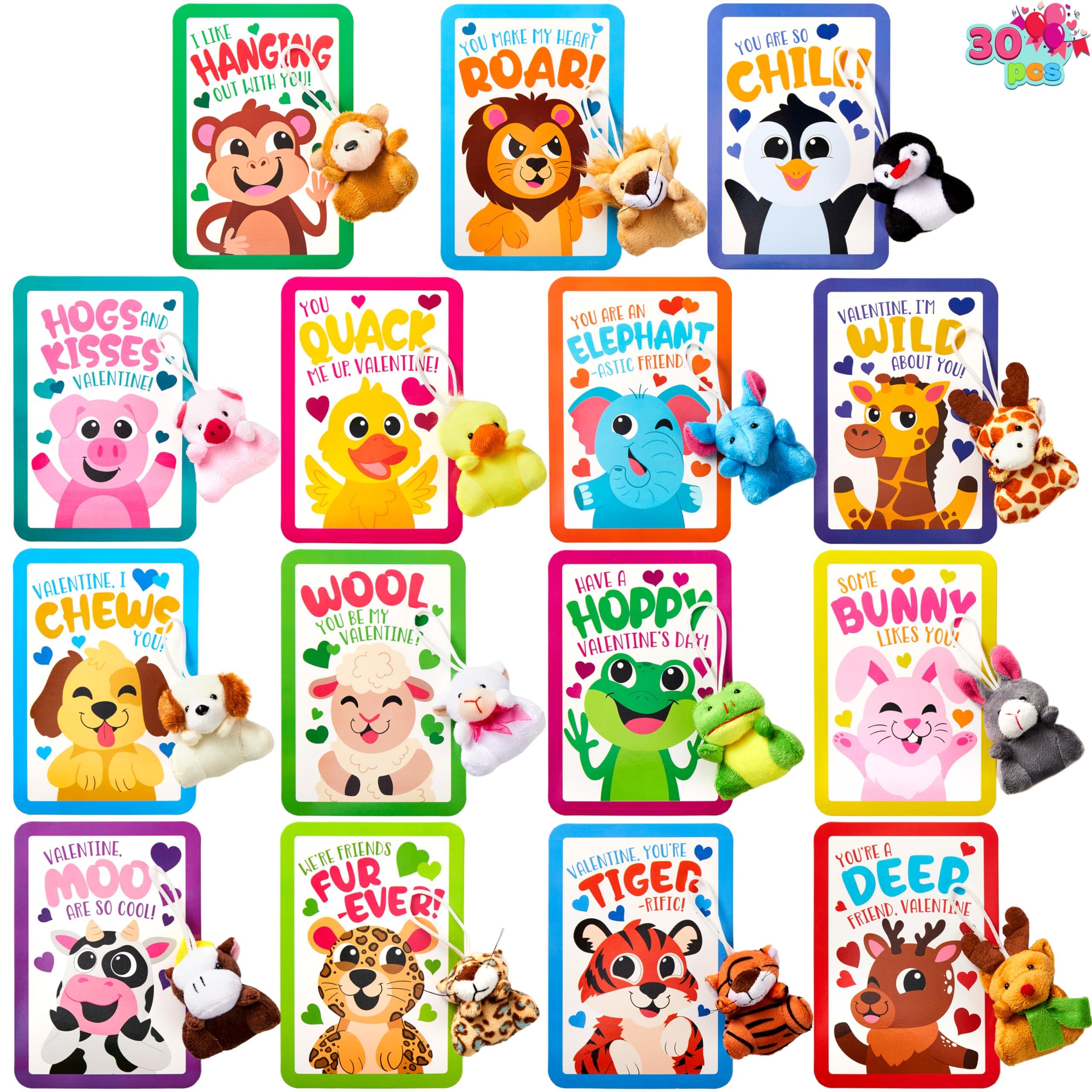 Set De Regalo Para El Día De San Valentín Joyin, 30 Paquetes De Juguetes De Peluche Con Animales  - Venta Internaciona
