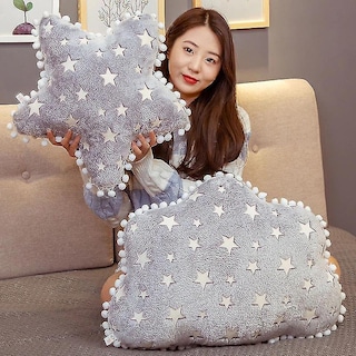 Foto 2 | Peluche De Peluche De La Serie Sky Con Dibujos Animados Con Forma De Nube Y Luna, 40 Cm - Venta Internacional.