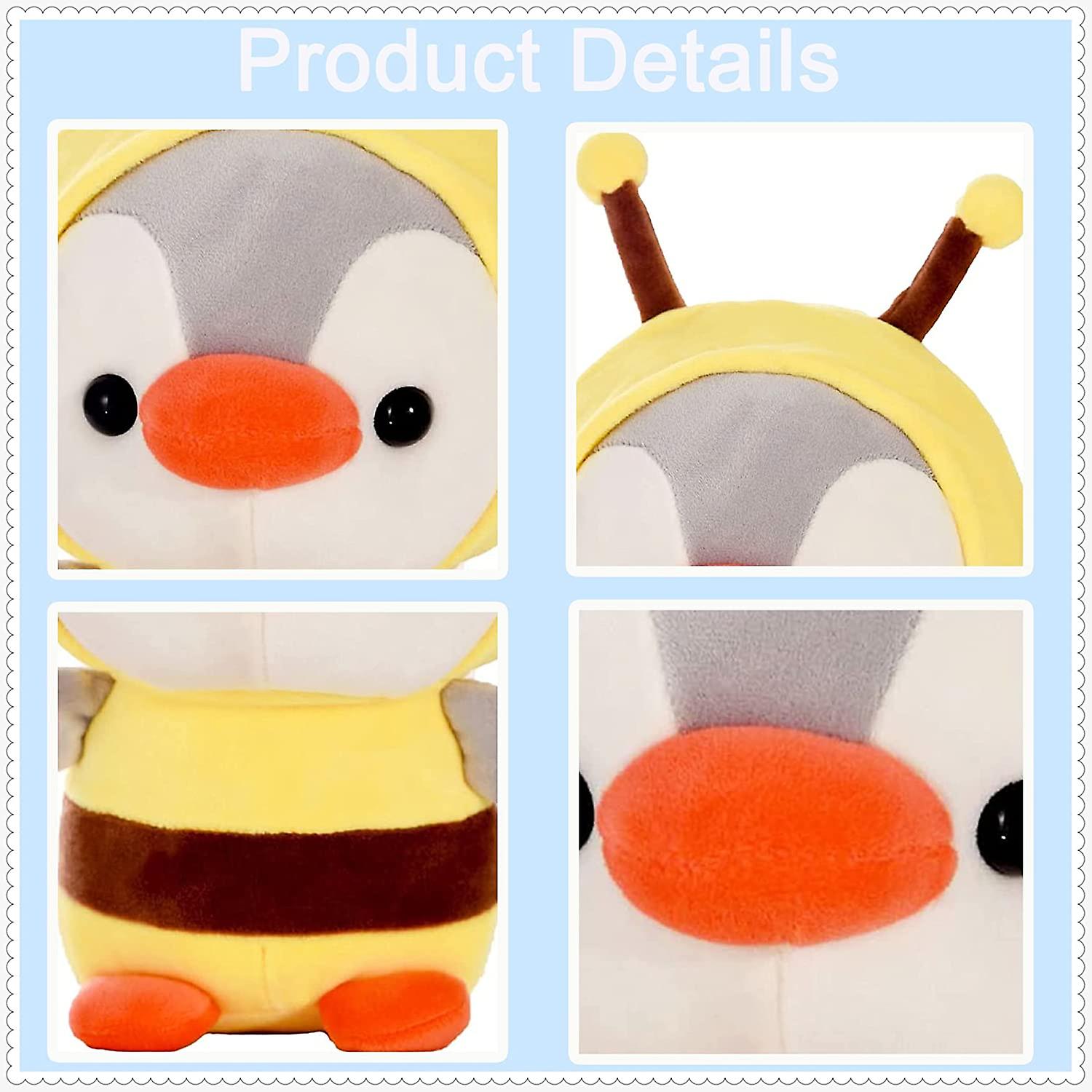 Foto 6 pulgar | Almohada De Peluche Con Forma De Pingüino Y Abeja De 25 Cm - Venta Internacional.