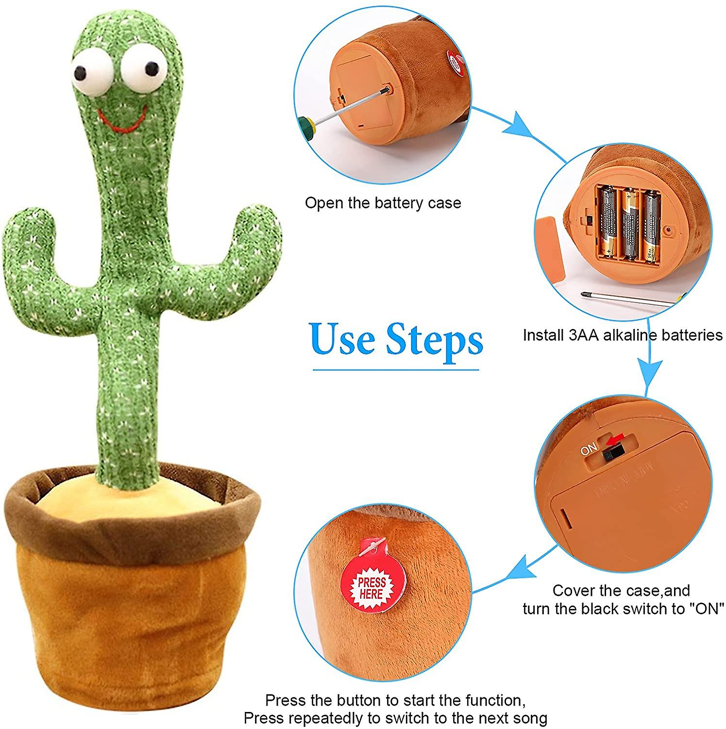 Foto 5 pulgar | Juguete De Peluche Emoin Dancing Singing Cactus Para Niños - Venta Internacional.