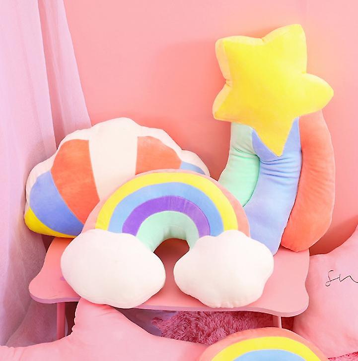 Foto 3 pulgar | Cojín Suave De Peluche Con Forma De Arcoíris Para - Venta Internacional.