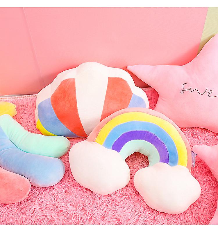 Foto 4 pulgar | Cojín Suave De Peluche Con Forma De Arcoíris Para - Venta Internacional.