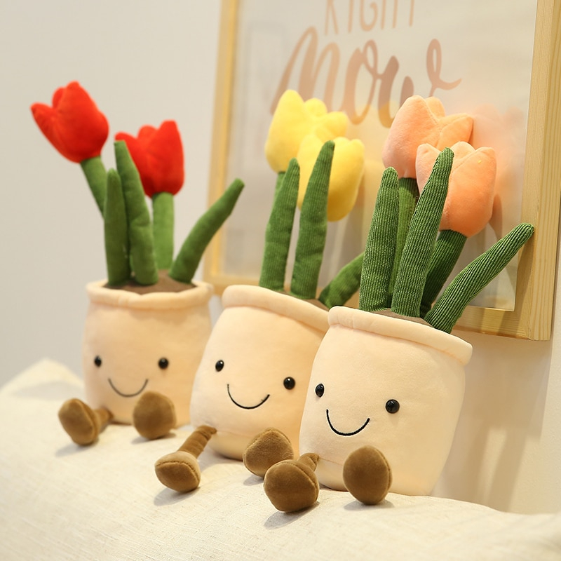 Foto 5 pulgar | Cojín Plushie Con Forma De Flor De Tulipán, 35 Cm - Venta Internacional.