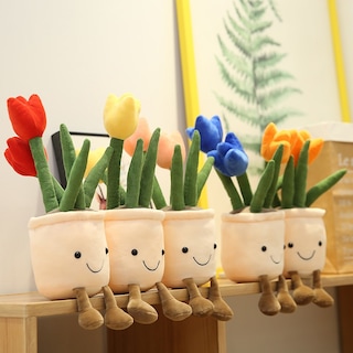 Foto 4 | Maceta De Peluche Con Forma De Tulipán, Simulación Realista, 35 Cm - Venta Internacional.
