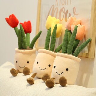 Foto 4 | Muñeca De Peluche Sweet Mu Cheng Con Dibujos Animados De Tulipanes En Maceta, 35 Cm - Venta Internacional.