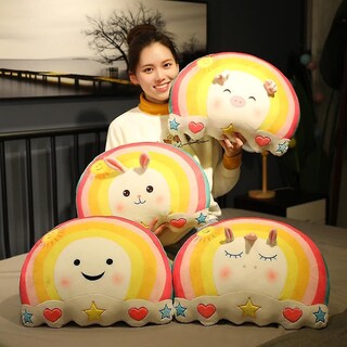 Foto 3 | Peluche De Peluche Pillow Smile Con Forma De Nube Arcoíris - Venta Internacional.