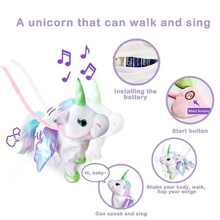Foto 5 | Juguete De Peluche Eléctrico Con Forma De Unicornio Para Caminar - Venta Internacional.
