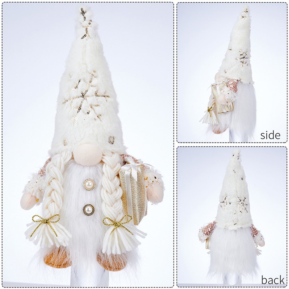 Foto 4 pulgar | Sombrero De Felpa Con Decoración Navideña De Gnomos, Iluminado, Muleta, Corte Elfo - Venta Internacional.