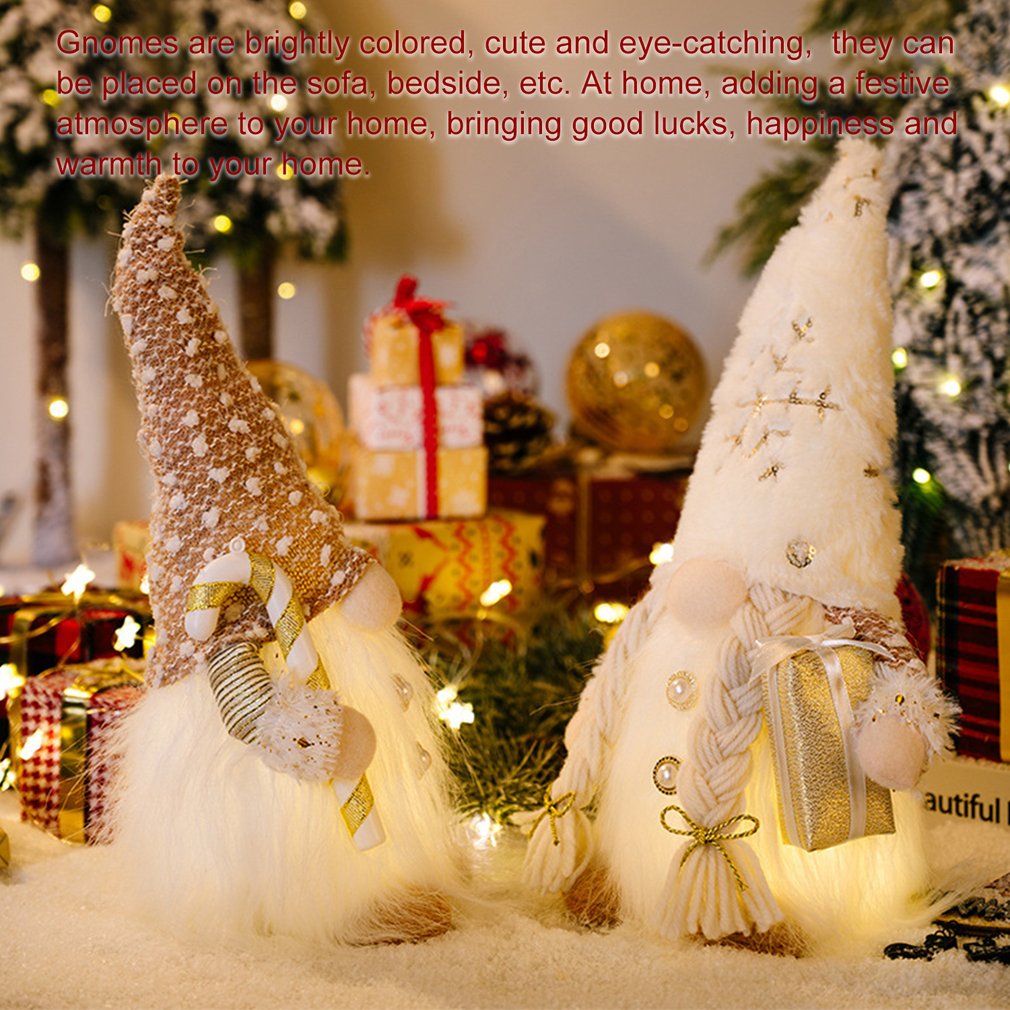 Foto 4 | Sombrero De Felpa Con Decoración Navideña De Gnomos, Iluminado, Muleta, Corte Elfo - Venta Internacional.