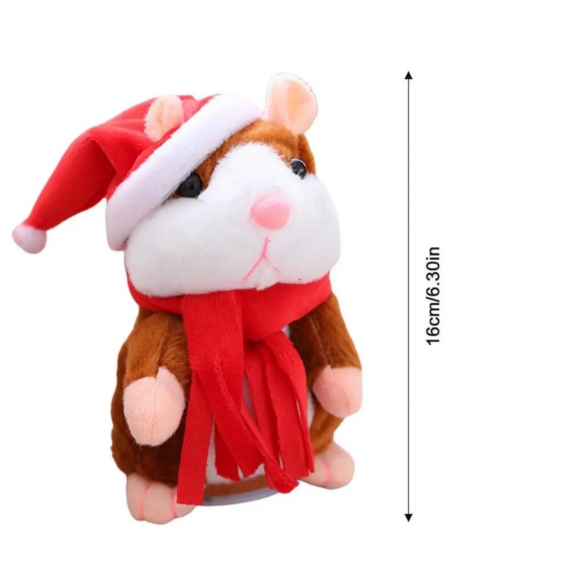 Foto 4 pulgar | Juguete Hámster Navideño de Peluche Parlante 15 cm - Venta Internacional