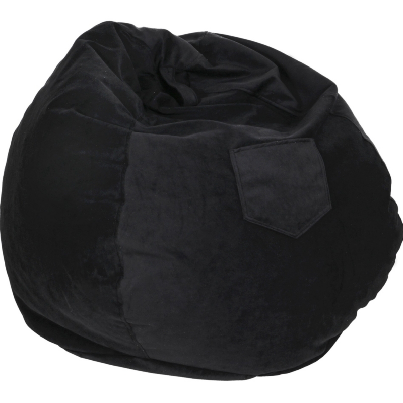 Foto 2 | Puf Máxima Design De Felpa En Forma De Pera Negra 100x80x80 Cm - Venta Internacional.