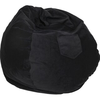 Foto 2 | Puf Máxima Design De Felpa En Forma De Pera Negra 100x80x80 Cm - Venta Internacional.
