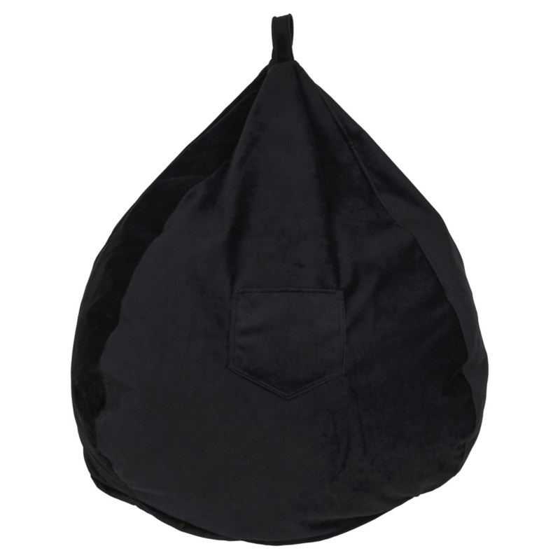Foto 6 pulgar | Puf Máxima Design De Felpa En Forma De Pera Negra 100x80x80 Cm - Venta Internacional.