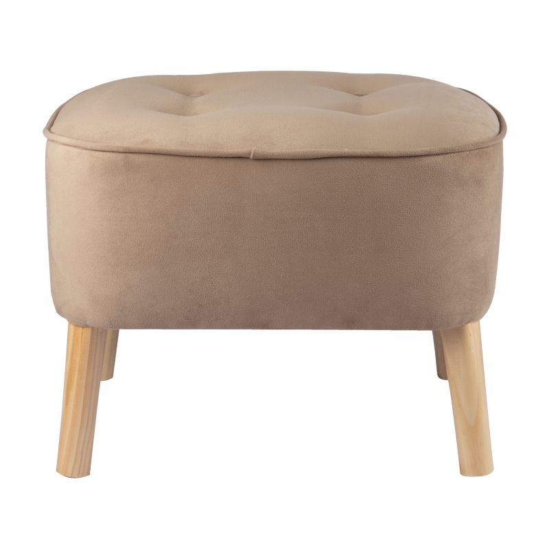 Foto 1 | Puf Maximum Design De Felpa Beige De 55 X 45 X 45 Cm - Venta Internacional.
