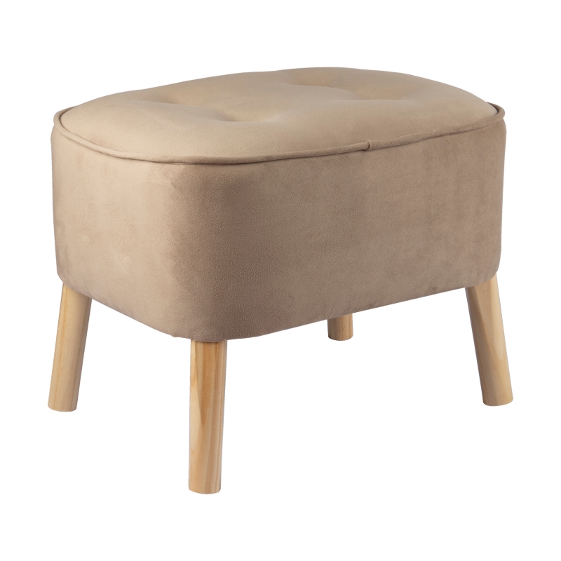 Foto 2 | Puf Maximum Design De Felpa Beige De 55 X 45 X 45 Cm - Venta Internacional.