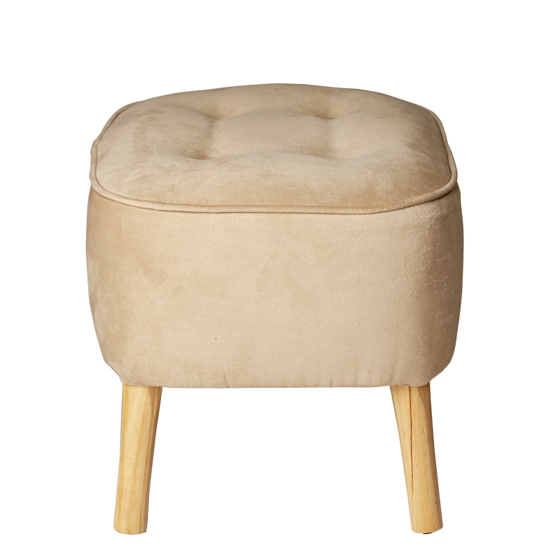 Foto 3 | Puf Maximum Design De Felpa Beige De 55 X 45 X 45 Cm - Venta Internacional.