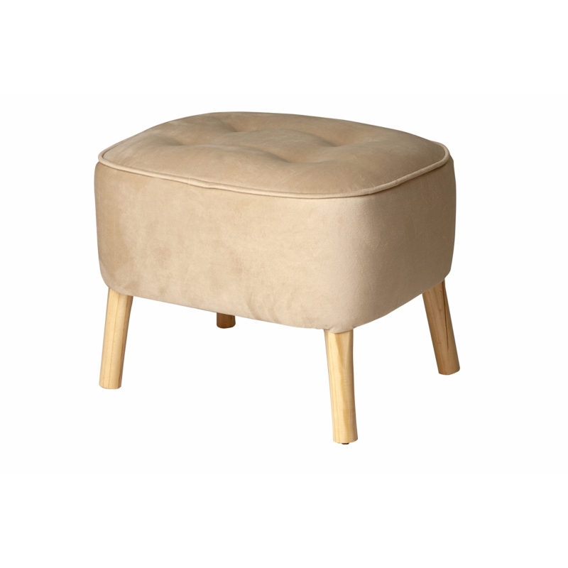 Foto 5 pulgar | Puf Maximum Design De Felpa Beige De 55 X 45 X 45 Cm - Venta Internacional.