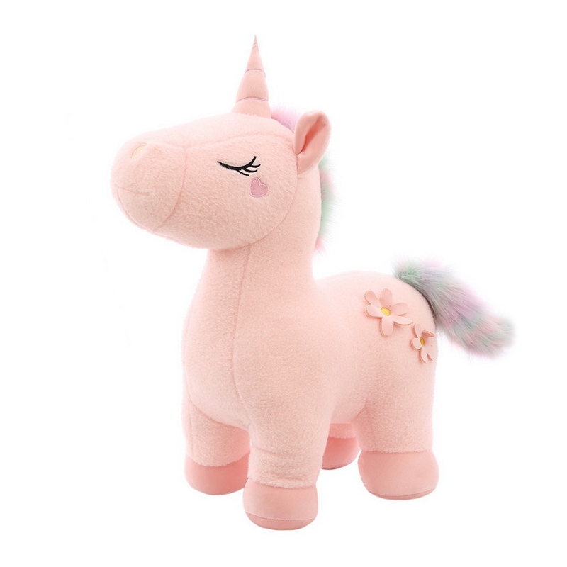 Peluche Unicornio Blanco Y Arcoíris 50 Cm - Venta Internacional.