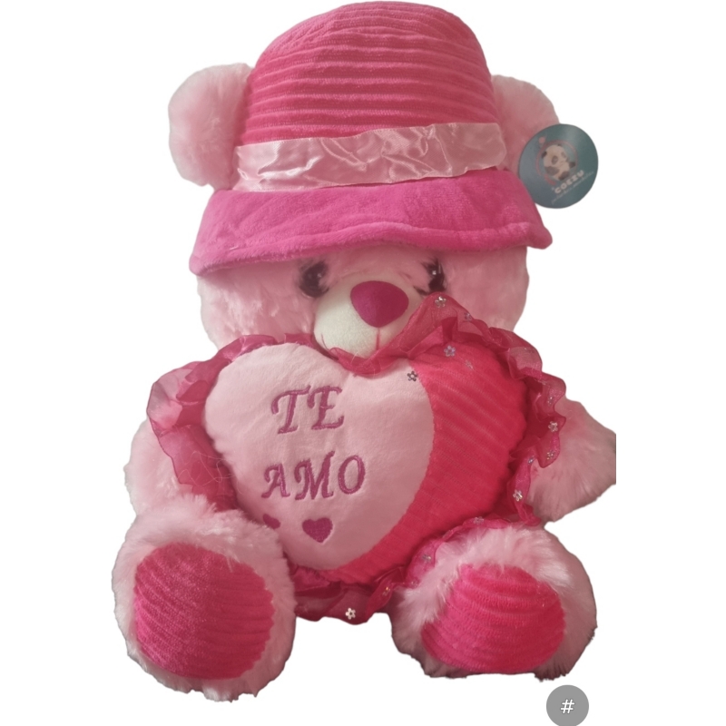 Foto 2 pulgar | Peluche Rosa De 30 Cm Con Texto «i Love You With Sound» - Venta Internacional.