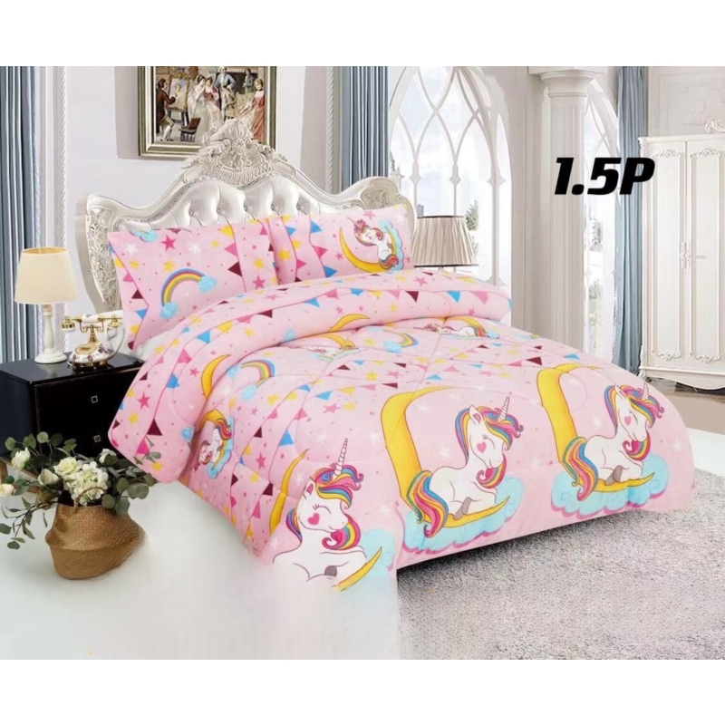 Foto 1 | Peluche Cubrecama Para Invierno, 1,5 Unidades, Unicornio Rosa, Luna Con Funda De Almohada - Venta Internacional.