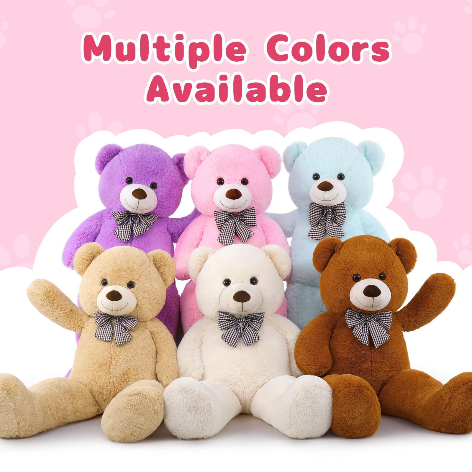 Foto 5 pulgar | Peluche Mao Golan, Oso De Peluche Gigante Rosa, 140 Cm, Tamaño Natural - Venta Internacional.