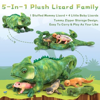 Foto 4 | Peluche Morismos Lizard Chameleon con 4 Bebés - Venta Internacional