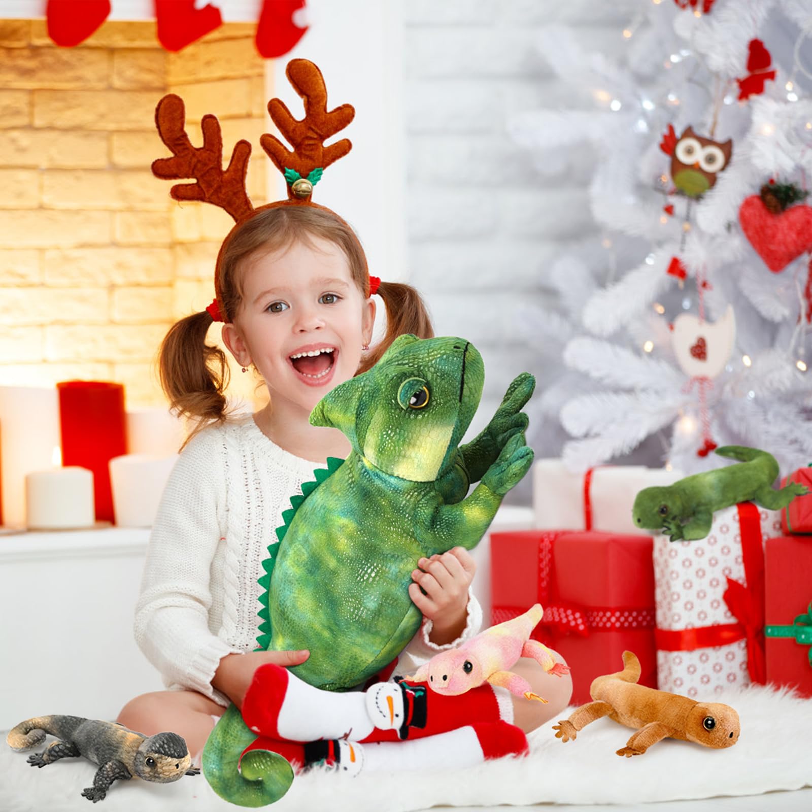Foto 6 | Peluche Morismos Lizard Chameleon con 4 Bebés - Venta Internacional
