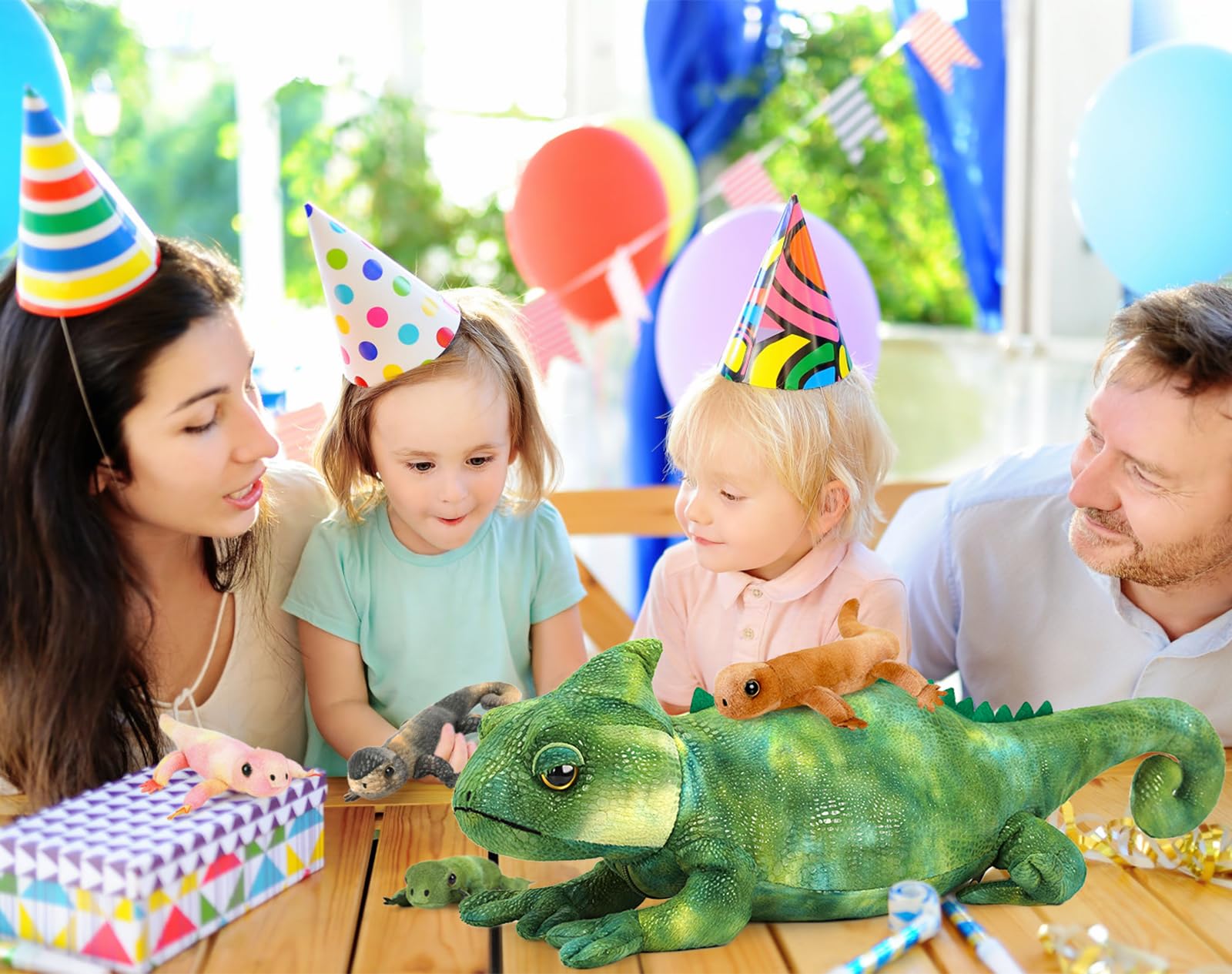Foto 7 | Peluche Morismos Lizard Chameleon con 4 Bebés - Venta Internacional