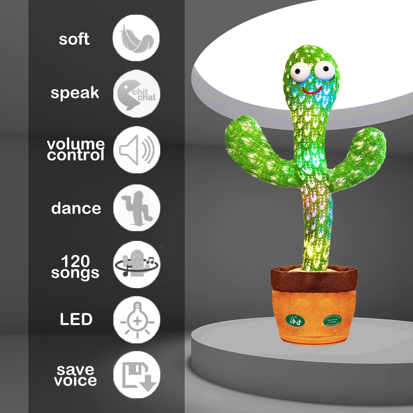 Foto 4 pulgar | Juguete Keculf Talking Dancing Cactus para Bebés 120 Canciones - Venta Internacional