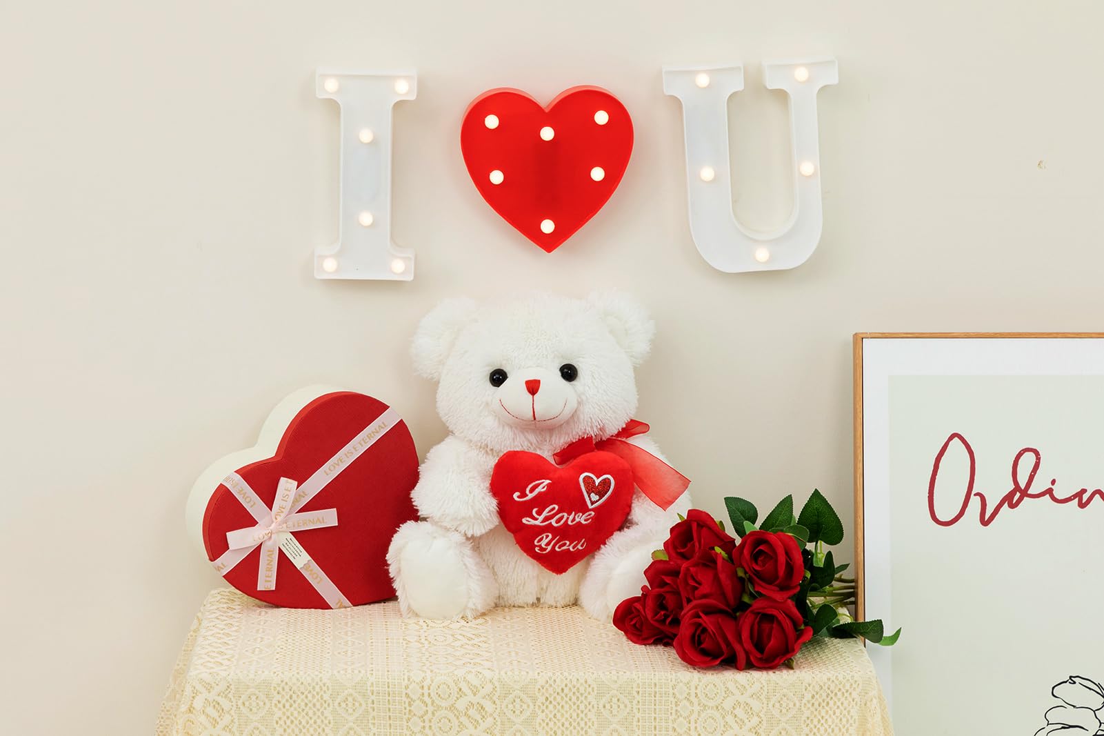 Foto 4 pulgar | Oso de Peluche Hollyhome 30 Cm Blanco - Venta Internacional