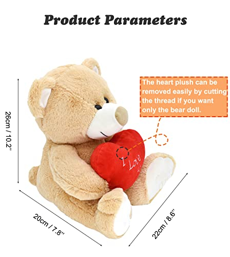 Foto 4 pulgar | Oso de Peluche HWD ¡Te Amo! 25 cm con Corazón Rojo - Venta Internacional