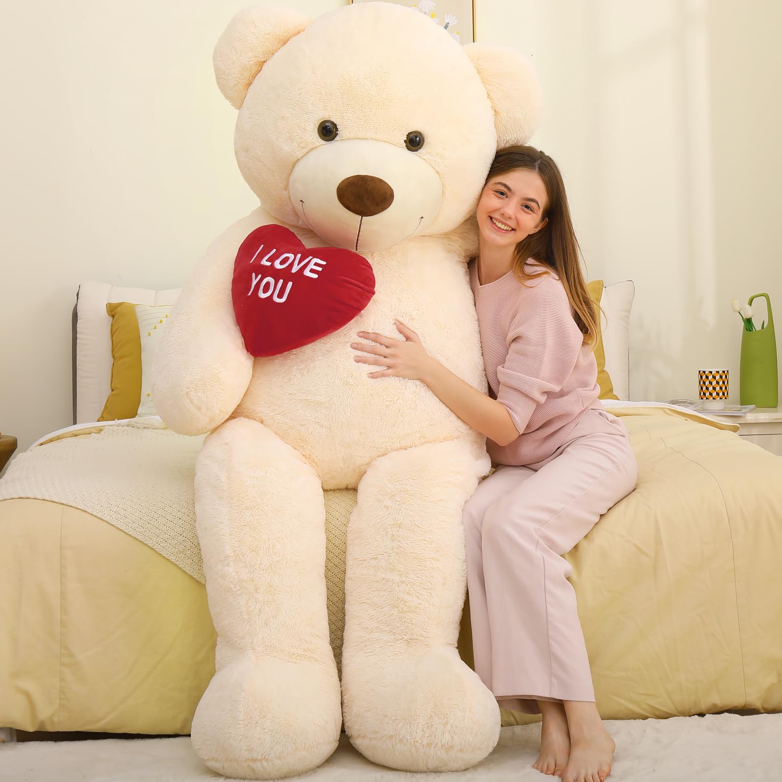 Foto 4 pulgar | Oso de Peluche MaoGoLan Tamaño Grande 180 cm con Texto en Forma de Corazón Rojo - Venta Internacional