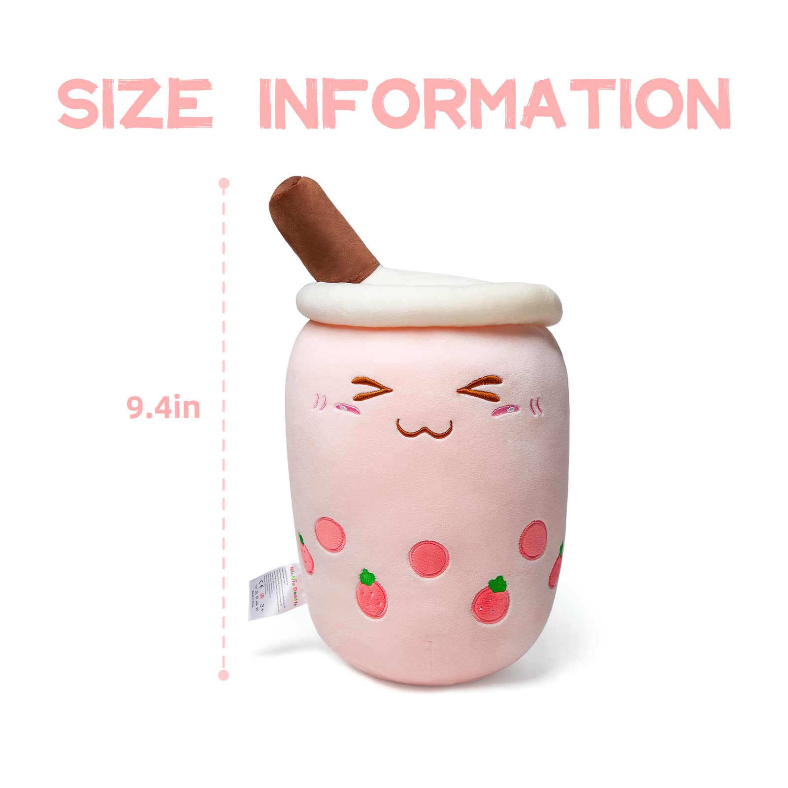 Foto 3 pulgar | Peluche Niuniu Daddy Rosa Boba Strawberry Bubble Tea 24 cm - Venta Internacional