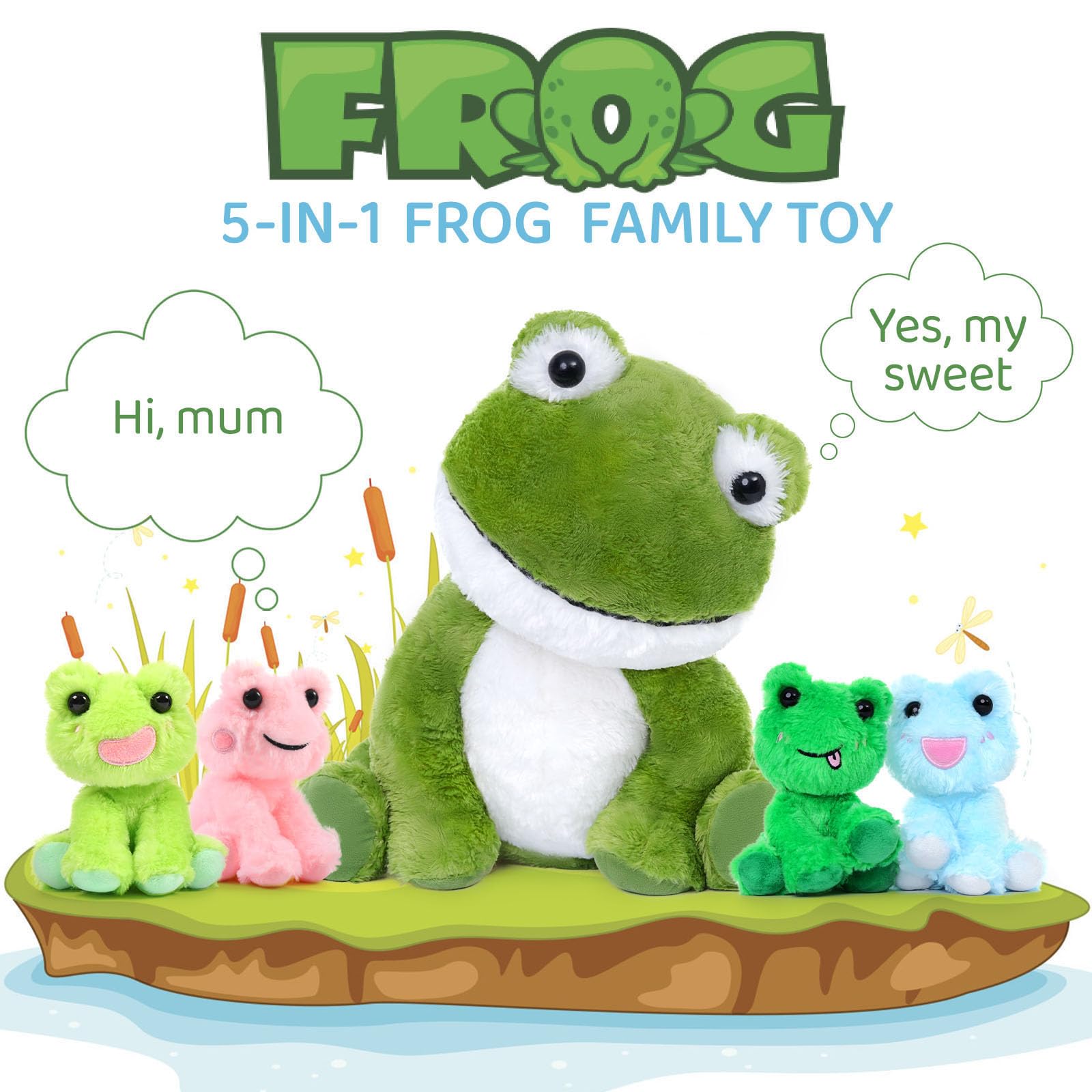 Foto 4 pulgar | Peluche MorisMos Big Frog Green con 4 Juguetes para Bebés - Venta Internacional