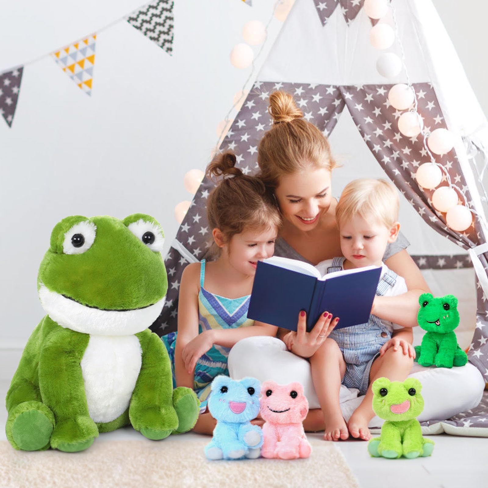 Foto 6 pulgar | Peluche MorisMos Big Frog Green con 4 Juguetes para Bebés - Venta Internacional