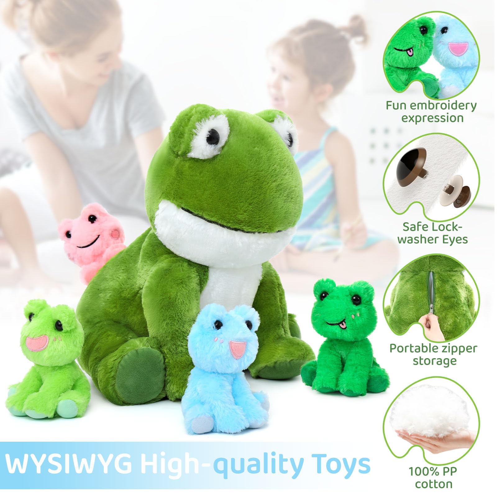 Foto 8 pulgar | Peluche MorisMos Big Frog Green con 4 Juguetes para Bebés - Venta Internacional