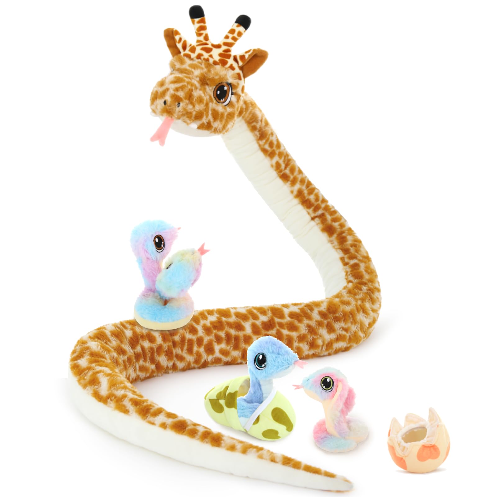 Foto 2 pulgar | Serpiente Gigante Morismos De Peluche Con Bebés Y Huevos, 190 Cm - Venta Internacional.