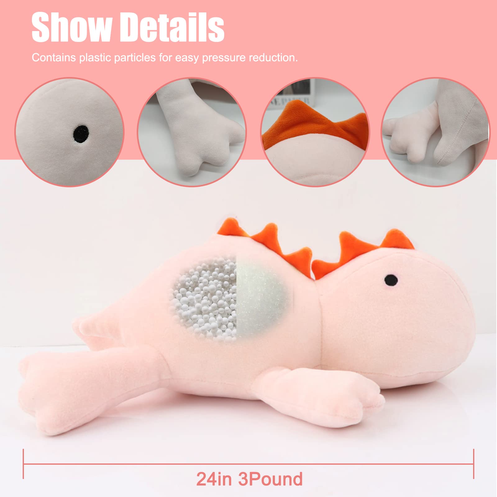 Foto 3 pulgar | Peluche Pesado, Dinosaurio De Peluche, 2 Kg, Con Almohada De 60 Cm - Venta Internacional.