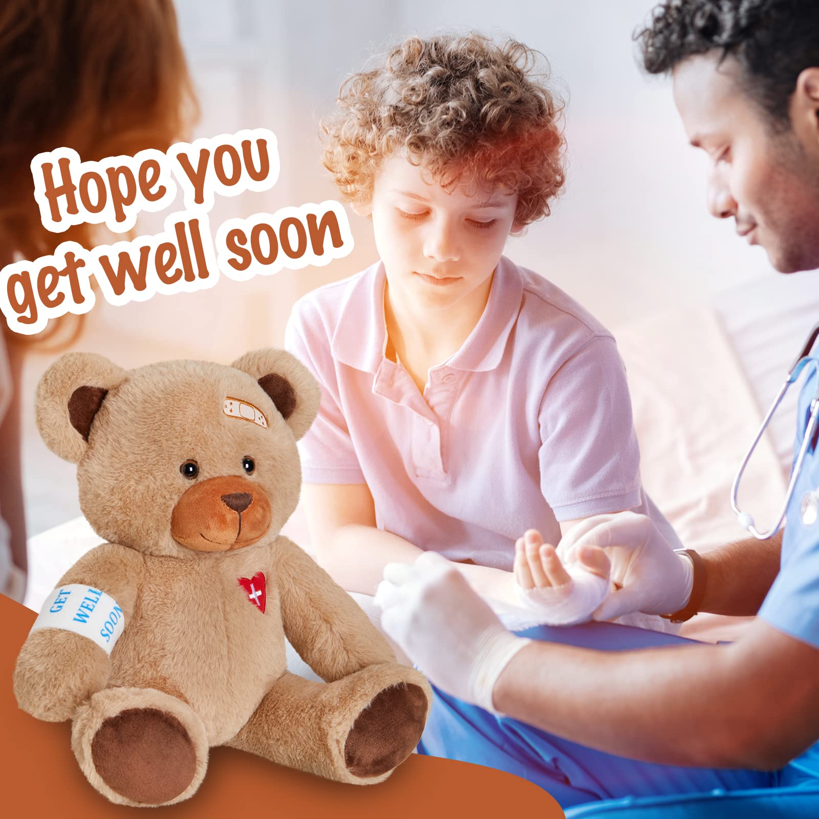 Foto 4 pulgar | Oso De Peluche Houwsbaby Get Well Soon, 12 Cm - Venta Internacional.