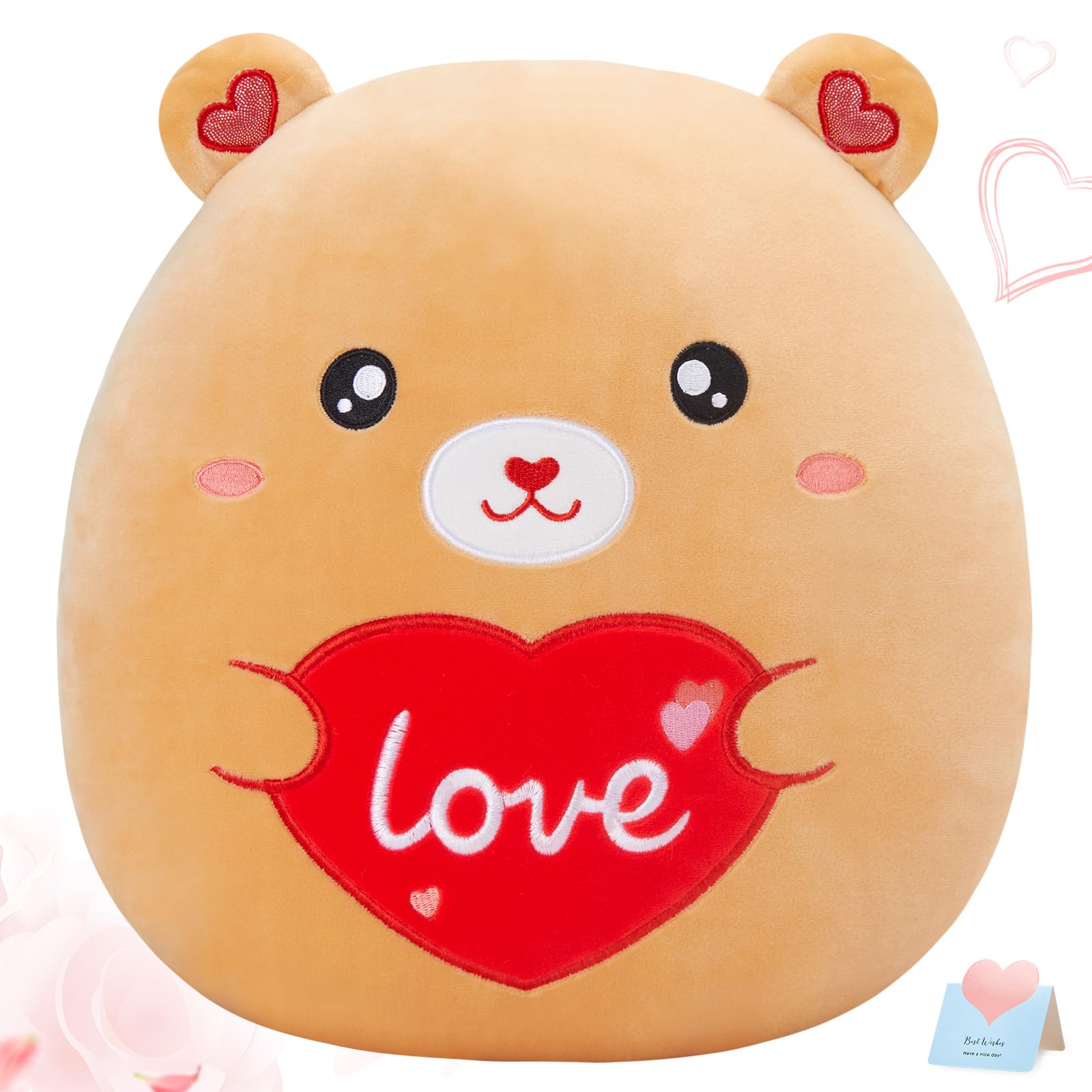 Foto 2 pulgar | Almohada de Peluche con Forma de Oso de Peluche Athoinsu Love Heart 30 cm para San Valentín - Venta Internacional