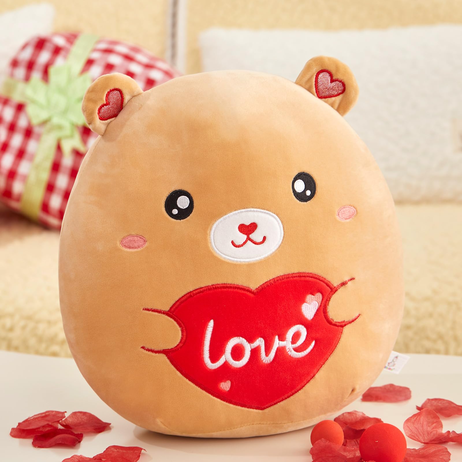 Foto 3 pulgar | Almohada de Peluche con Forma de Oso de Peluche Athoinsu Love Heart 30 cm para San Valentín - Venta Internacional