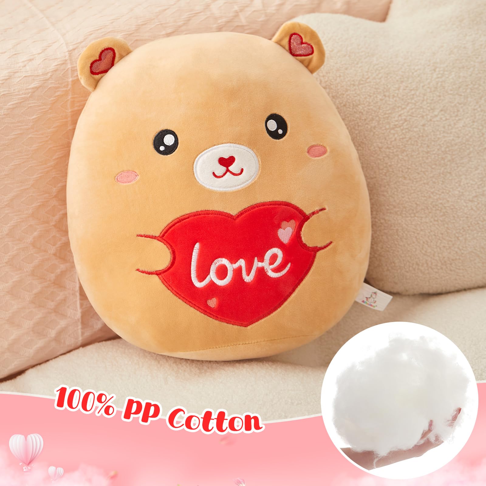 Foto 4 pulgar | Almohada de Peluche con Forma de Oso de Peluche Athoinsu Love Heart 30 cm para San Valentín - Venta Internacional