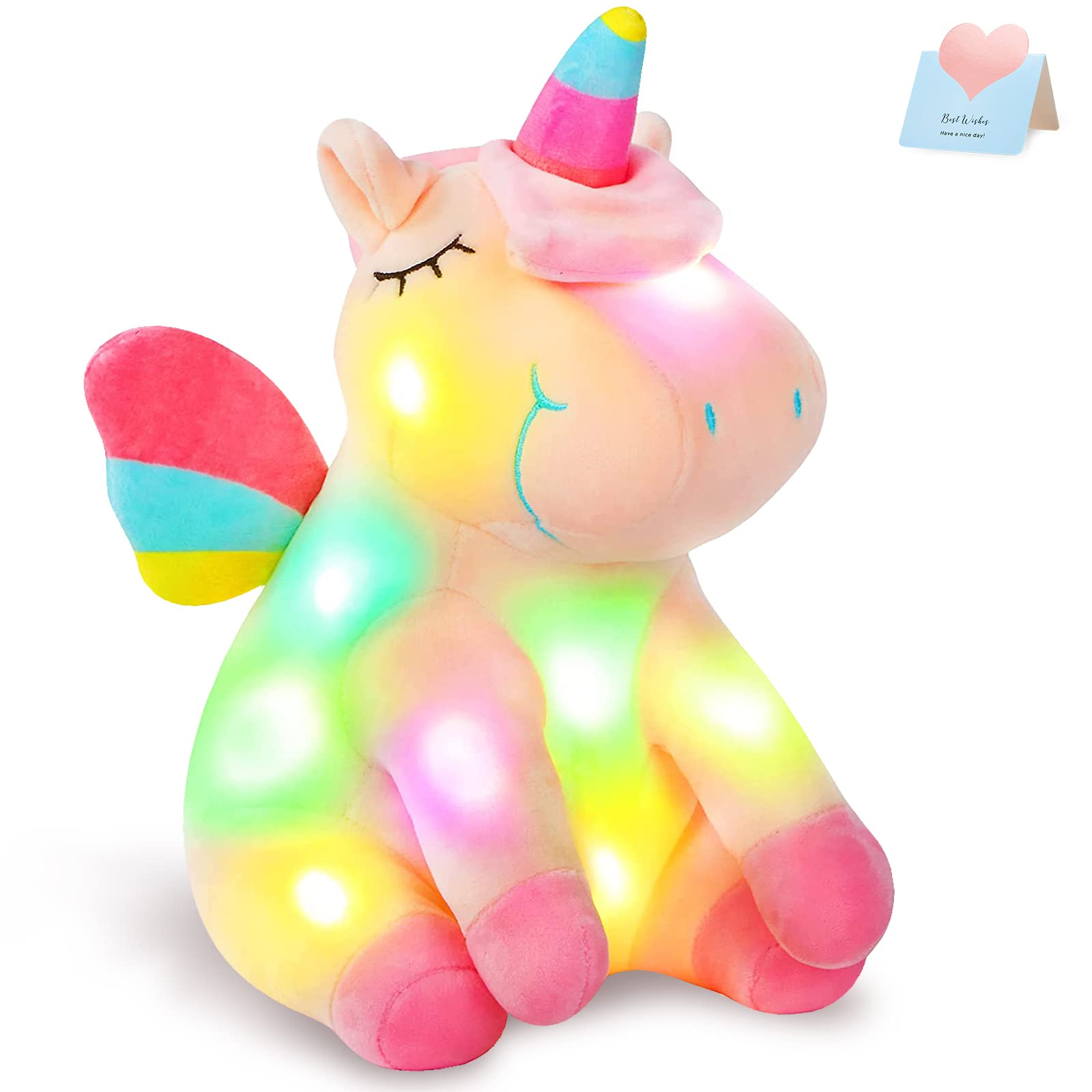 Figura de Peluche Athoinsu Unicornio Rosa Iluminado Con Led 30 cm - Venta Internacional $877
